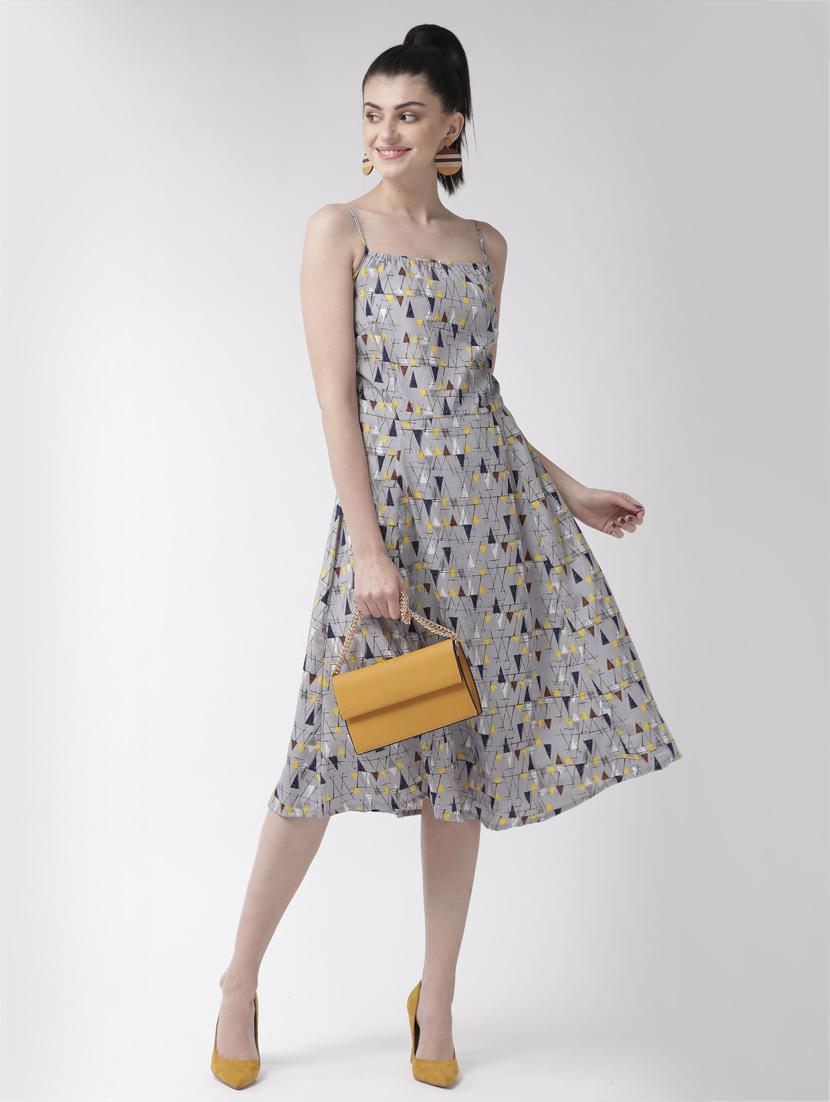 grey polyester aline dress - 17197461 - Zoom Image - 4
