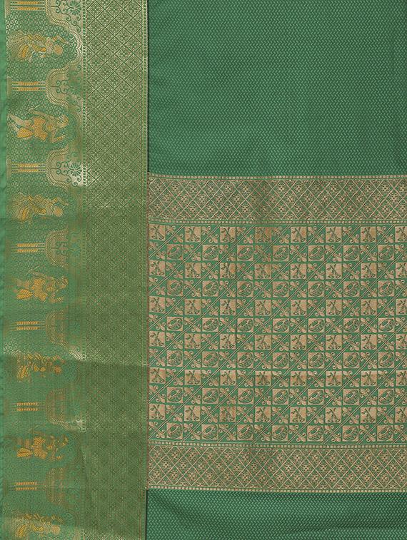solid bordered woven saree with blouse - 17197698 - Zoom Image - 4