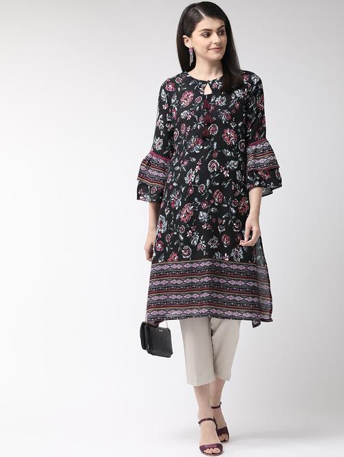 floral print a-line kurta - 17197706 - Standard Image - 1