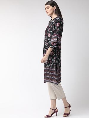 floral print a-line kurta - 17197706 - Standard Image - 2