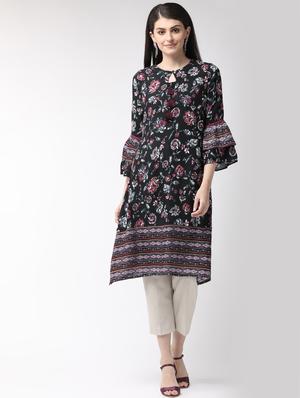 floral print a-line kurta - 17197706 - Standard Image - 4