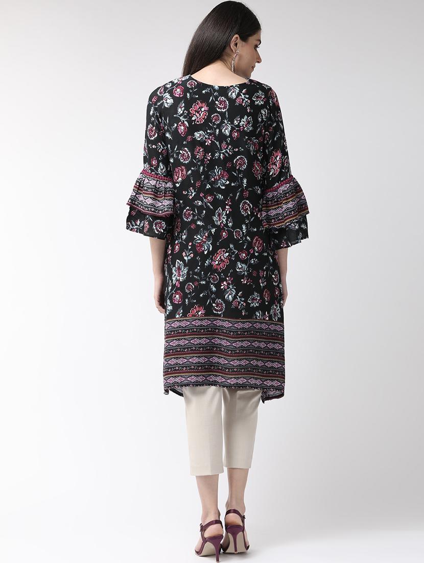floral print a-line kurta - 17197706 - Zoom Image - 3