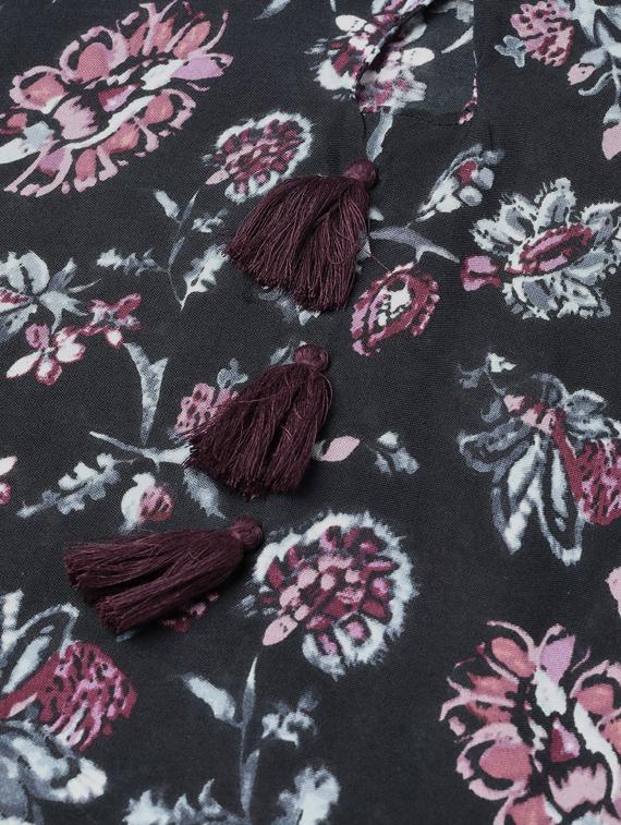 floral print a-line kurta - 17197706 - Zoom Image - 5