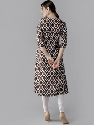 printed a-line kurta - 17197736 - Standard Image - 3