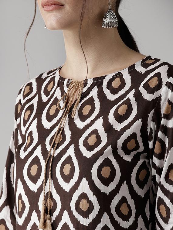 printed a-line kurta - 17197736 - Zoom Image - 4