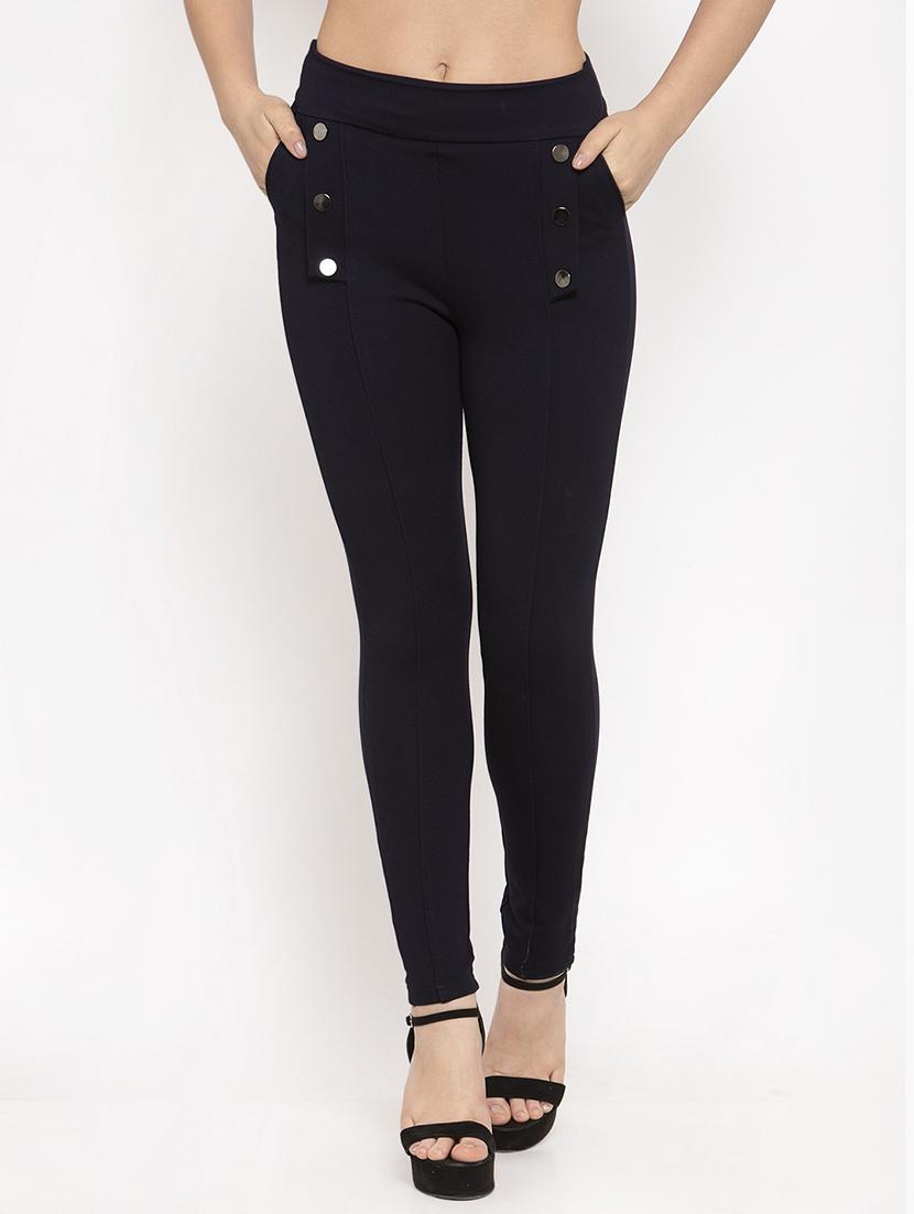 navy blue poly spandex jeggings - 17197834 - Zoom Image - 1