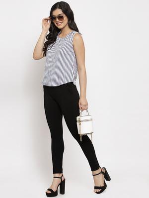 black poly spandex jeggings - 17197843 - Standard Image - 4