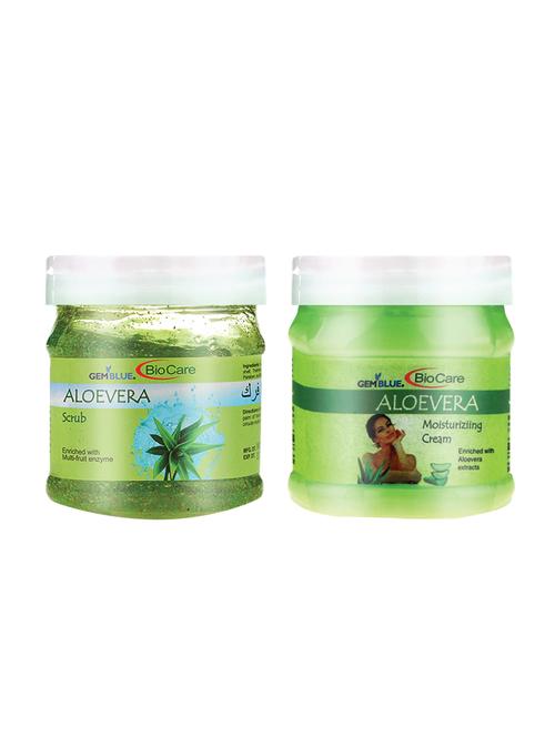 gemblue biocare aloevera scrub, 500ml+gemblue biocare aloevera cream, 500ml combo - 17198494 - Standard Image - 1