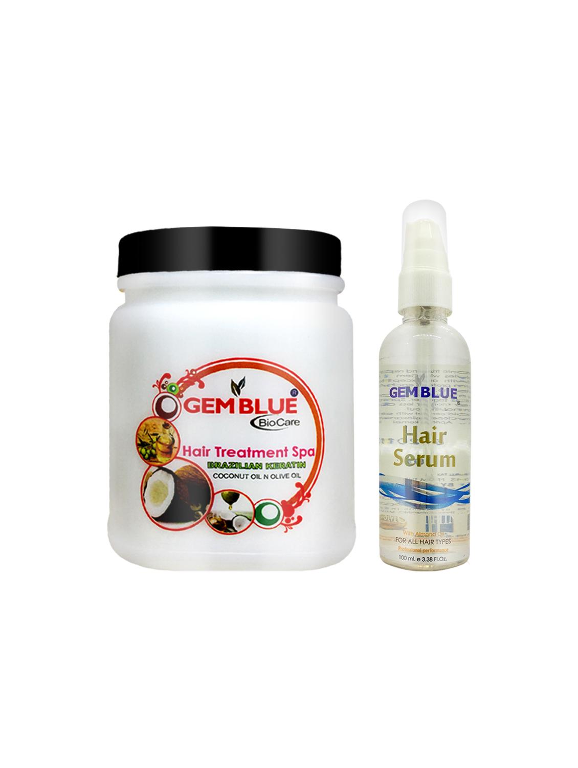 gemblue biocare hair spa 1000ml brazilian keratin+gemblue biocare silver serum, 100ml combo - 17198509 - Zoom Image - 1