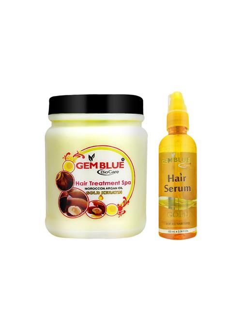 gemblue biocare hair spa 1000ml gemblue biocare gold keratin+gemblue biocare gold serum, 100ml combo - 17198511 - Standard Image - 1