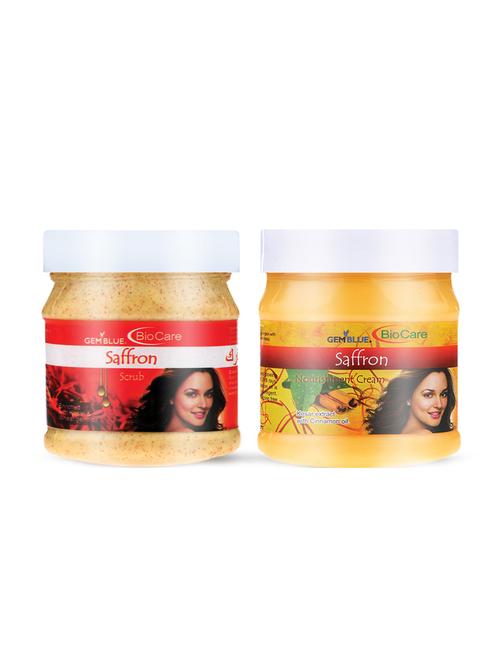 gemblue biocare saffron scrub, 500ml+gemblue biocare saffron cream, 500ml - 17198534 - Standard Image - 1