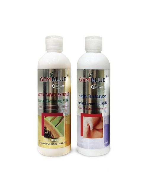gemblue biocare exotic papaya cleansing milk 400ml+gemblue biocare skin balance cleansing milk 400ml - 17198543 - Standard Image - 1
