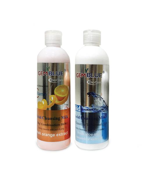 gemblue biocare orange extract facial cleansing milk 400ml+gemblue biocare mild cleansing milk 400ml - 17198549 - Standard Image - 1