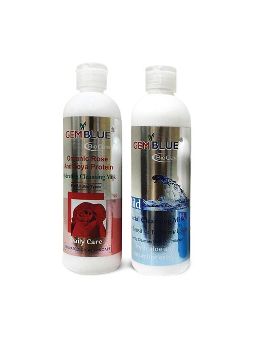 gemblue biocare organic rose&soya protein cleansing milk 400ml+gemblue biocare skin balance cleansing milk 400ml - 17198565 - Standard Image - 1