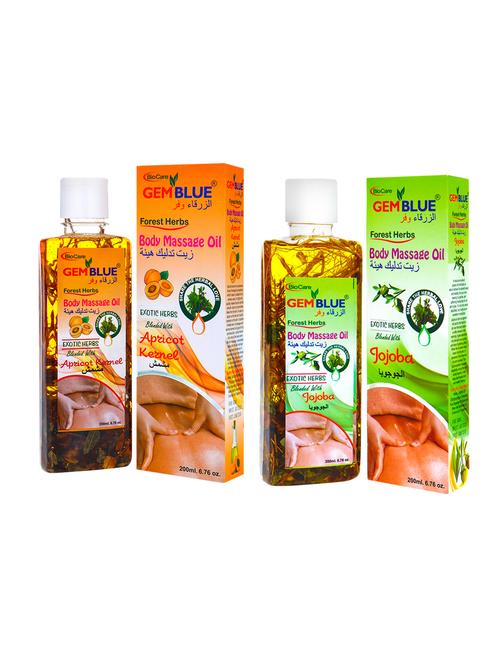 gemblue biocare apricot massage oil 200ml+gemblue biocare jojoba massage oil 200ml - 17198589 - Standard Image - 1