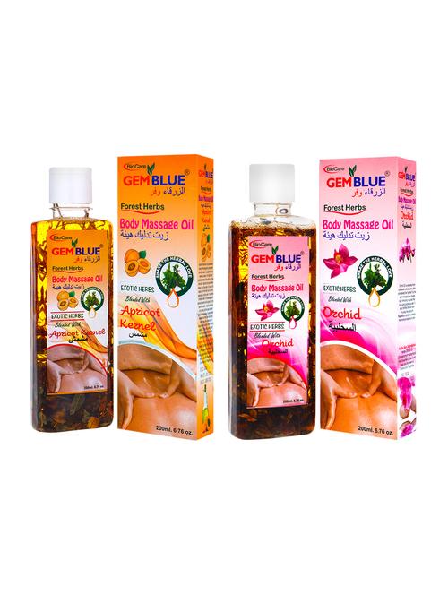 gemblue biocare apricot massage oil 200ml+ gemblue biocare orchid massage oil 200ml - 17198593 - Standard Image - 1