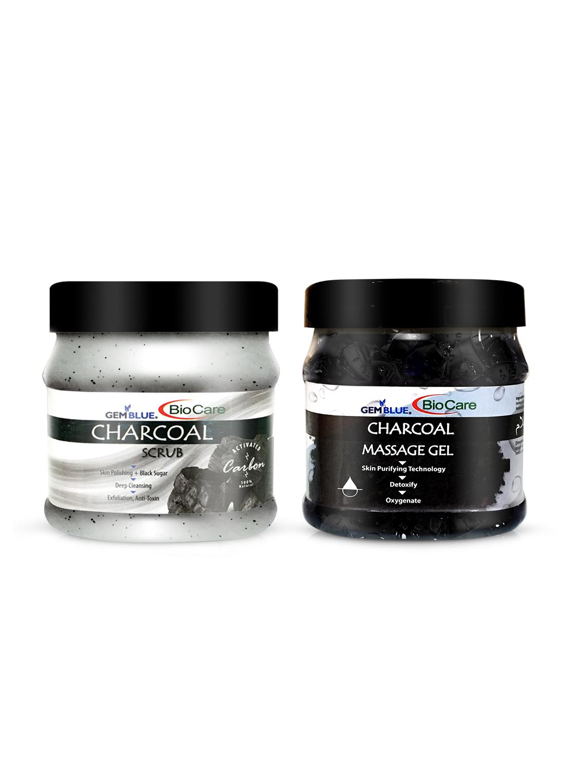 gemblue biocare charcoal scrub, 500ml+ gemblue biocare charcoal massage gel, 500ml - 17198598 - Zoom Image - 1