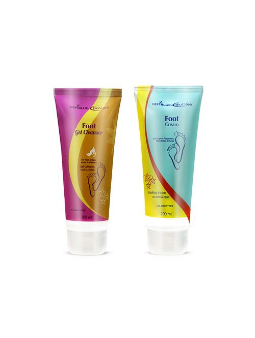 gemblue biocare foot gel cleanser, 200ml+gemblue biocare foot cream, 200ml - 17198616 - Standard Image - 1
