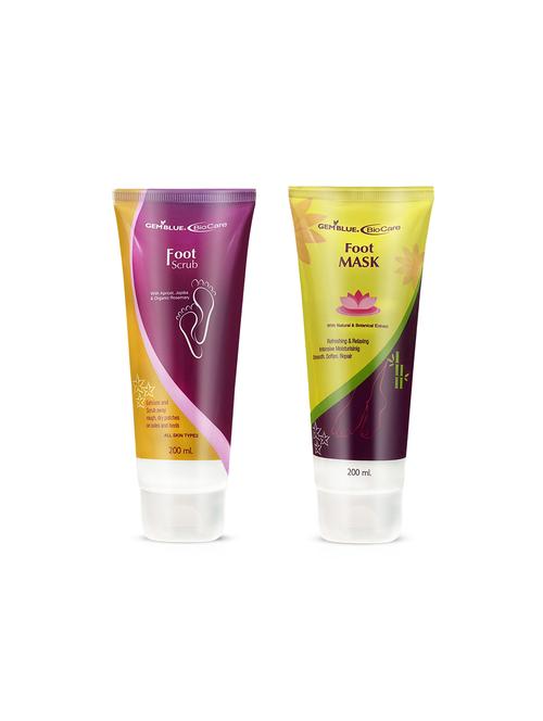 gemblue biocare foot scrub, 200ml+gemblue biocare foot mask, 200ml - 17198622 - Standard Image - 1