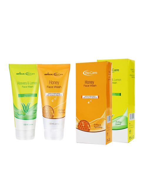 gemblue biocare aloevera & lemon face wash, 150ml+gemblue biocare honey face wash, 150ml - 17198657 - Standard Image - 1