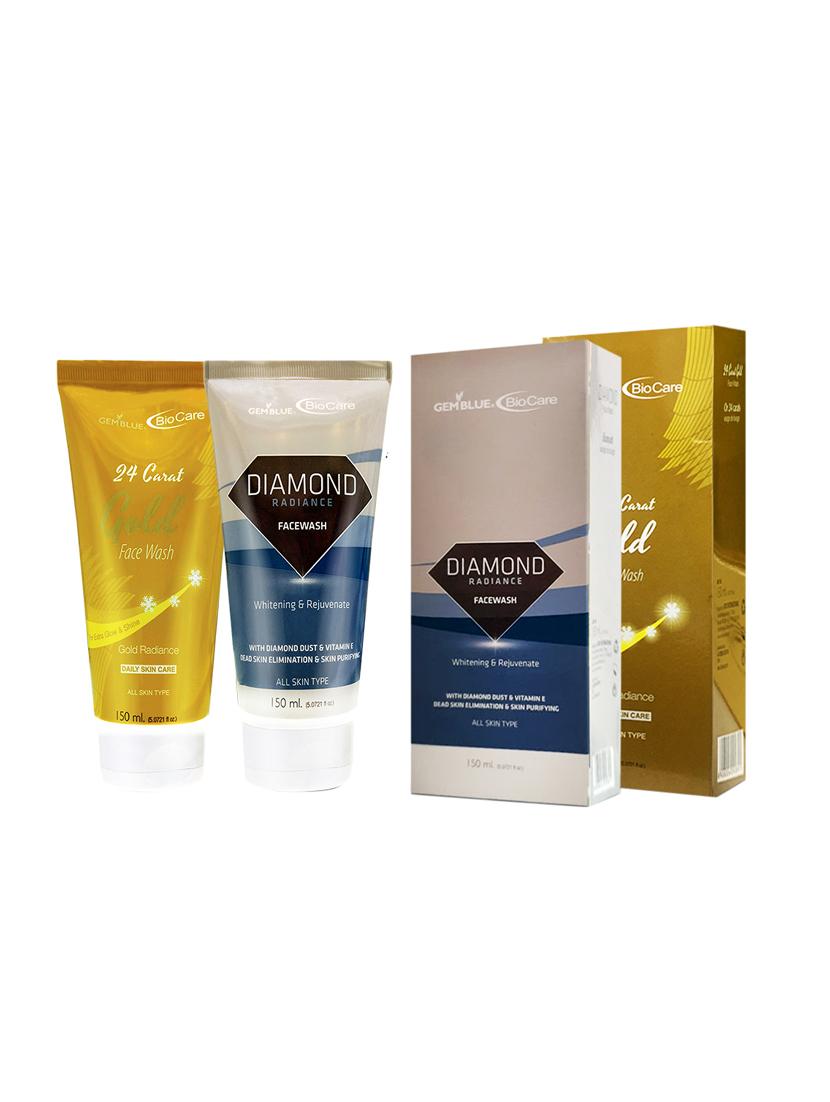 gemblue biocare 24 carat gold face wash, 150ml+ gemblue biocare diamond radiance facial foam - 17198696 - Zoom Image - 1