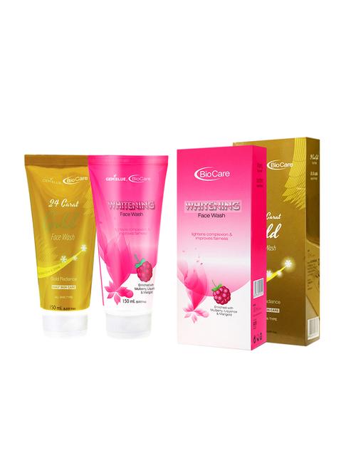 gemblue biocare 24 carat gold face wash, 150ml+ gemblue biocare whitenning face wash, 150ml - 17198705 - Standard Image - 1