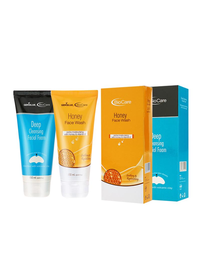 gemblue biocare deep cleansing facial wash, 150ml+gemblue biocare honey face wash, 150ml - 17198732 - Zoom Image - 1