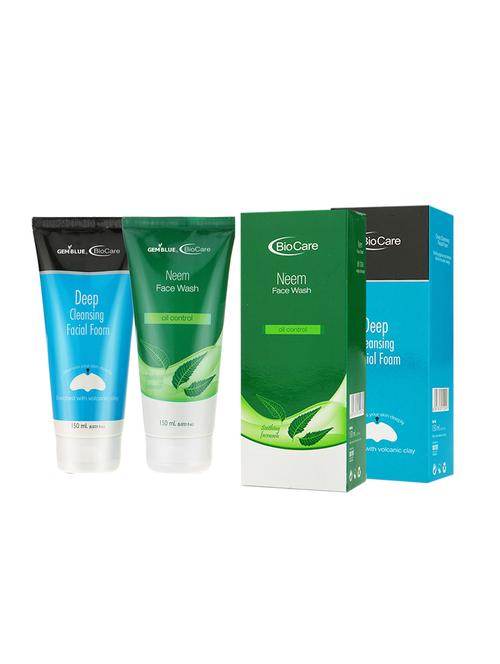 gemblue biocare deep cleansing facial wash, 150ml+gemblue biocare neem face wash, 150ml - 17198733 - Standard Image - 1