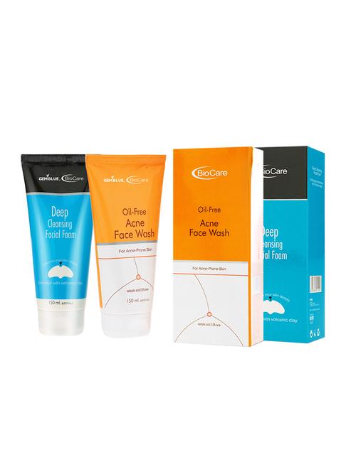 gemblue biocare deep cleansing facial wash, 150ml+oil free acne face wash, 150ml - 17198734 - Standard Image - 1