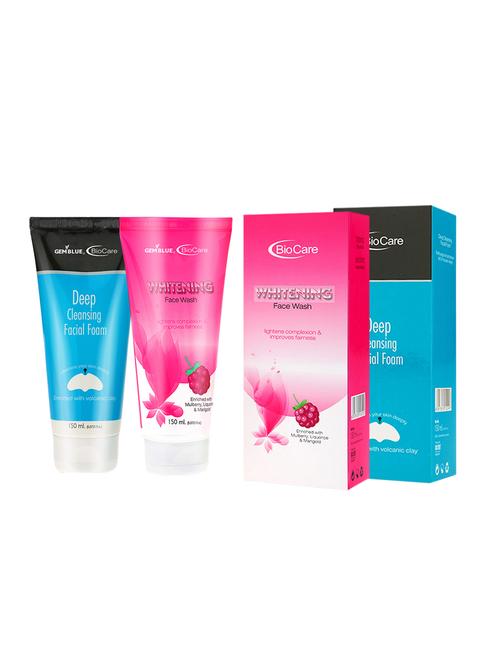gemblue biocare deep cleansing facial wash, 150ml+gemblue biocare whitenning face wash, 150ml - 17198739 - Standard Image - 1