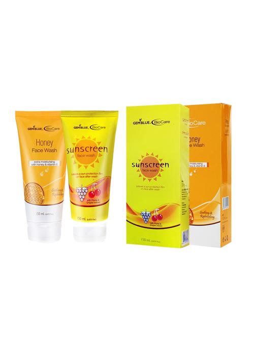 gemblue biocare honey face wash, 150ml+gemblue biocare sunscreen face wash, 150ml - 17198753 - Standard Image - 1