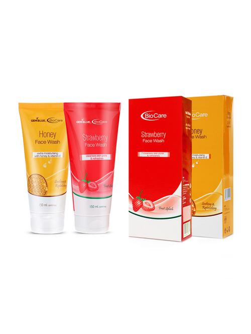 gemblue biocare honey face wash, 150ml+gemblue biocare strwaberry face wash, 150ml - 17198754 - Standard Image - 1