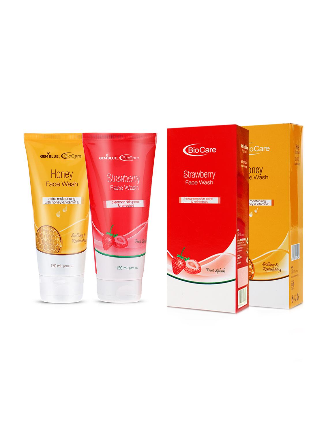 gemblue biocare honey face wash, 150ml+gemblue biocare strwaberry face wash, 150ml - 17198754 - Zoom Image - 1