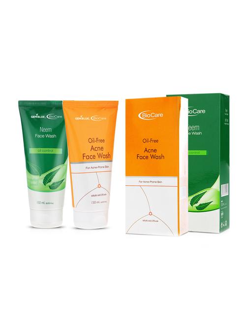 gemblue biocare neem face wash, 150ml+gemblue biocare oil free acne face wash, 150ml - 17198758 - Standard Image - 1