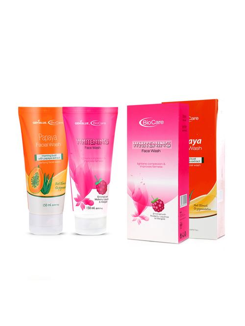 gemblue biocare papaya face wash, 150ml+gemblue biocare whitenning face wash, 150ml - 17198774 - Standard Image - 1