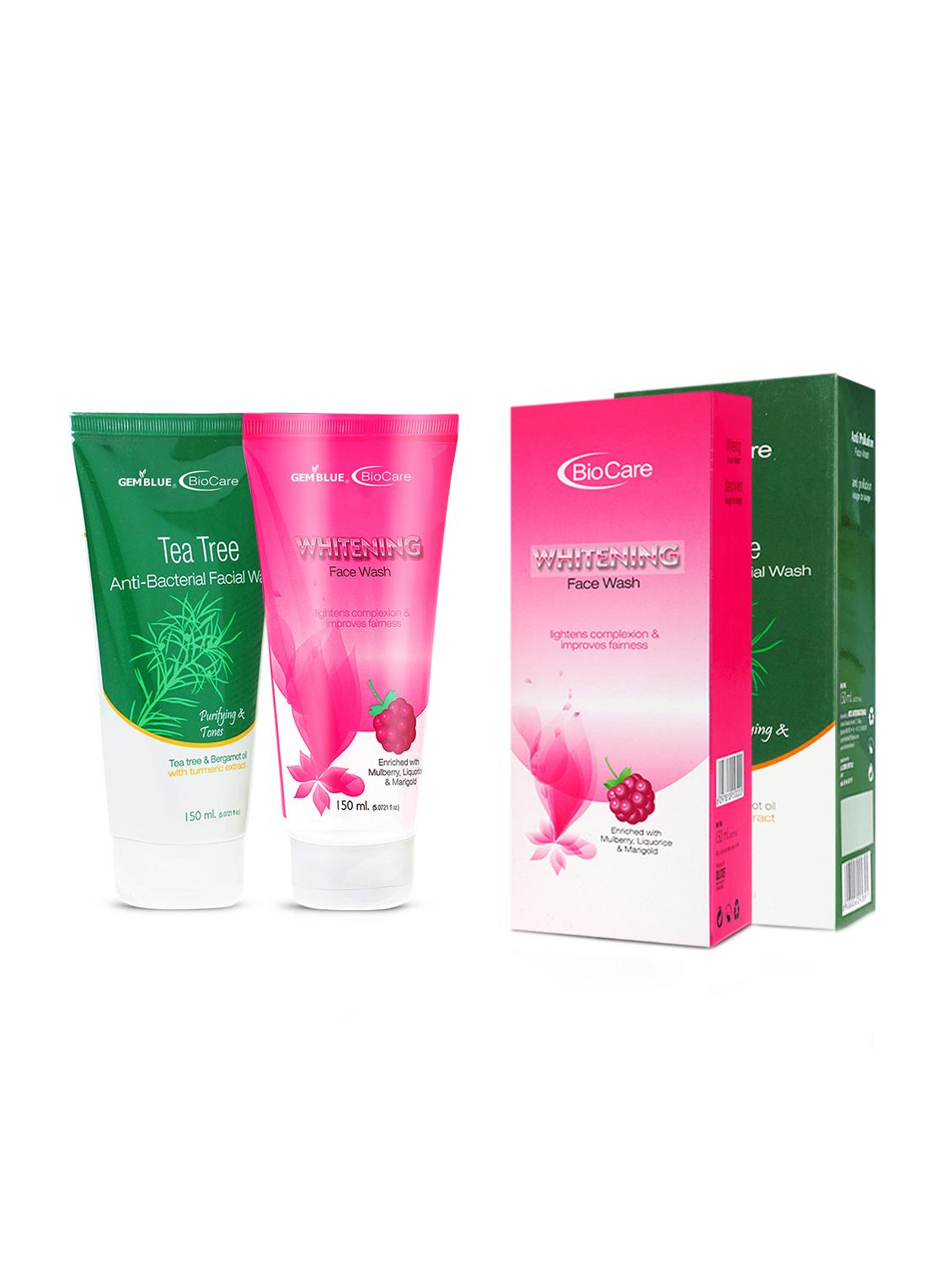 gemblue biocare tea tree face wash, 150ml+gemblue biocare whitenning face wash, 150ml - 17198779 - Zoom Image - 1