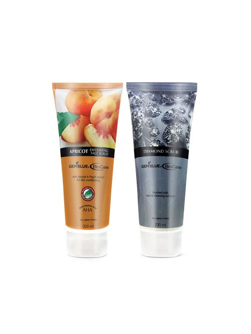 gemblue biocare apricot scrub, 200ml+gemblue biocare diamond scrub, 200ml - 17198784 - Standard Image - 1