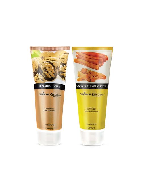 gemblue biocare blackhead scrub, 200ml+gemblue biocare sandal&turmeric scrub, 200ml - 17198795 - Standard Image - 1