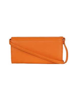 orange leatherette (pu) regular clutch - 17198881 - Standard Image - 2