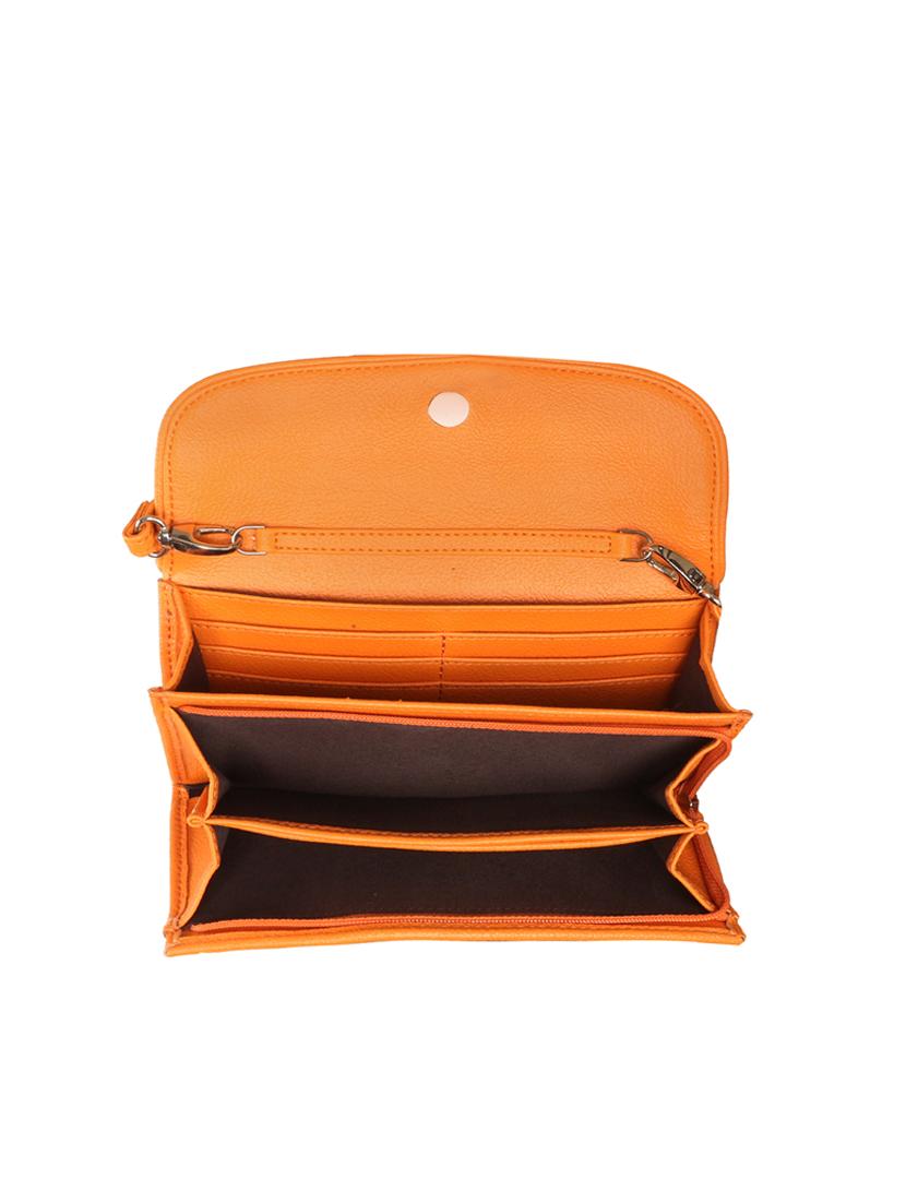 orange leatherette (pu) regular clutch - 17198881 - Zoom Image - 3