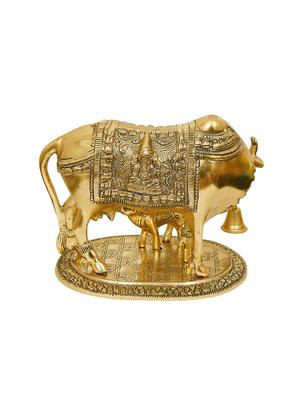 large gold cow and calf metal statue - 17198886 - Standard Image - 2
