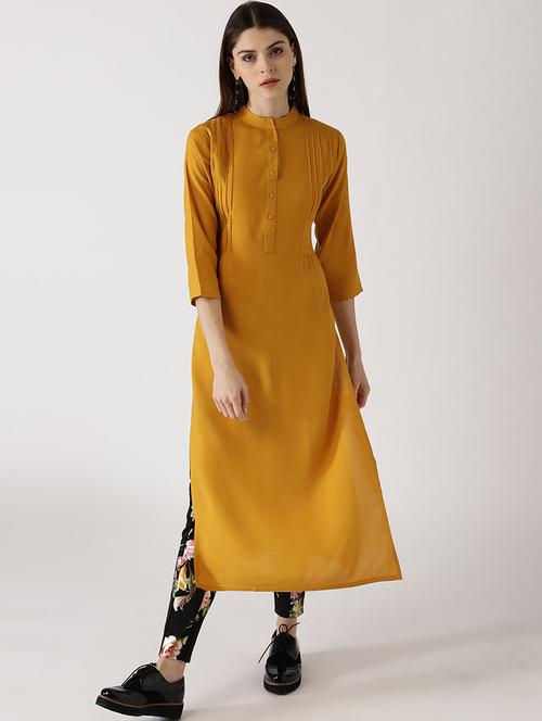 solid straight kurta - 17198895 - Standard Image - 1