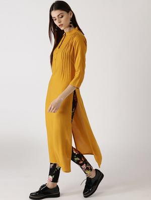 solid straight kurta - 17198895 - Standard Image - 2