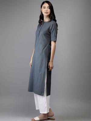 solid straight kurta - 17198899 - Standard Image - 2