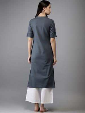solid straight kurta - 17198899 - Standard Image - 3