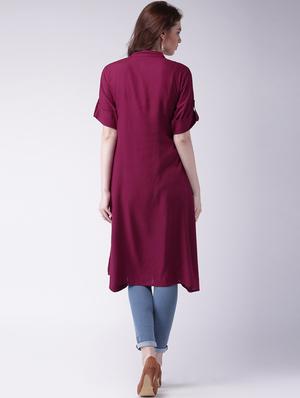solid a-line kurta - 17198900 - Standard Image - 2