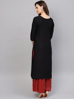 solid straight kurta - 17198906 - Standard Image - 3