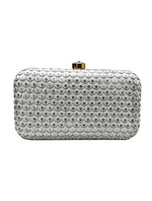 white metal box clutch - 17199487 - Standard Image - 2
