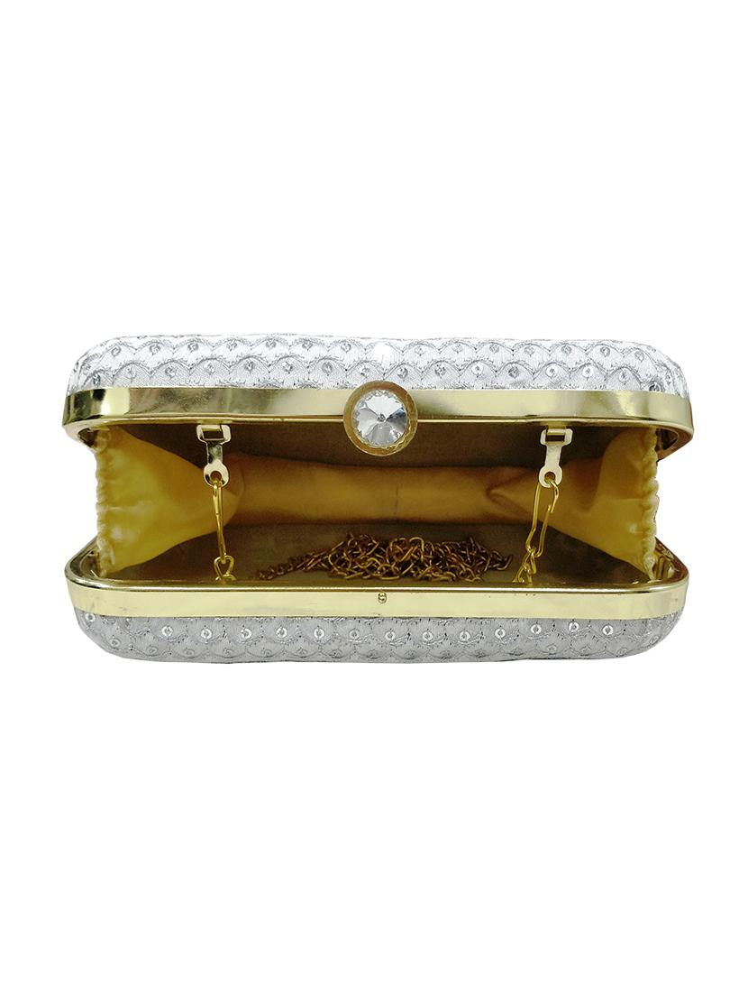 white metal box clutch - 17199487 - Zoom Image - 3
