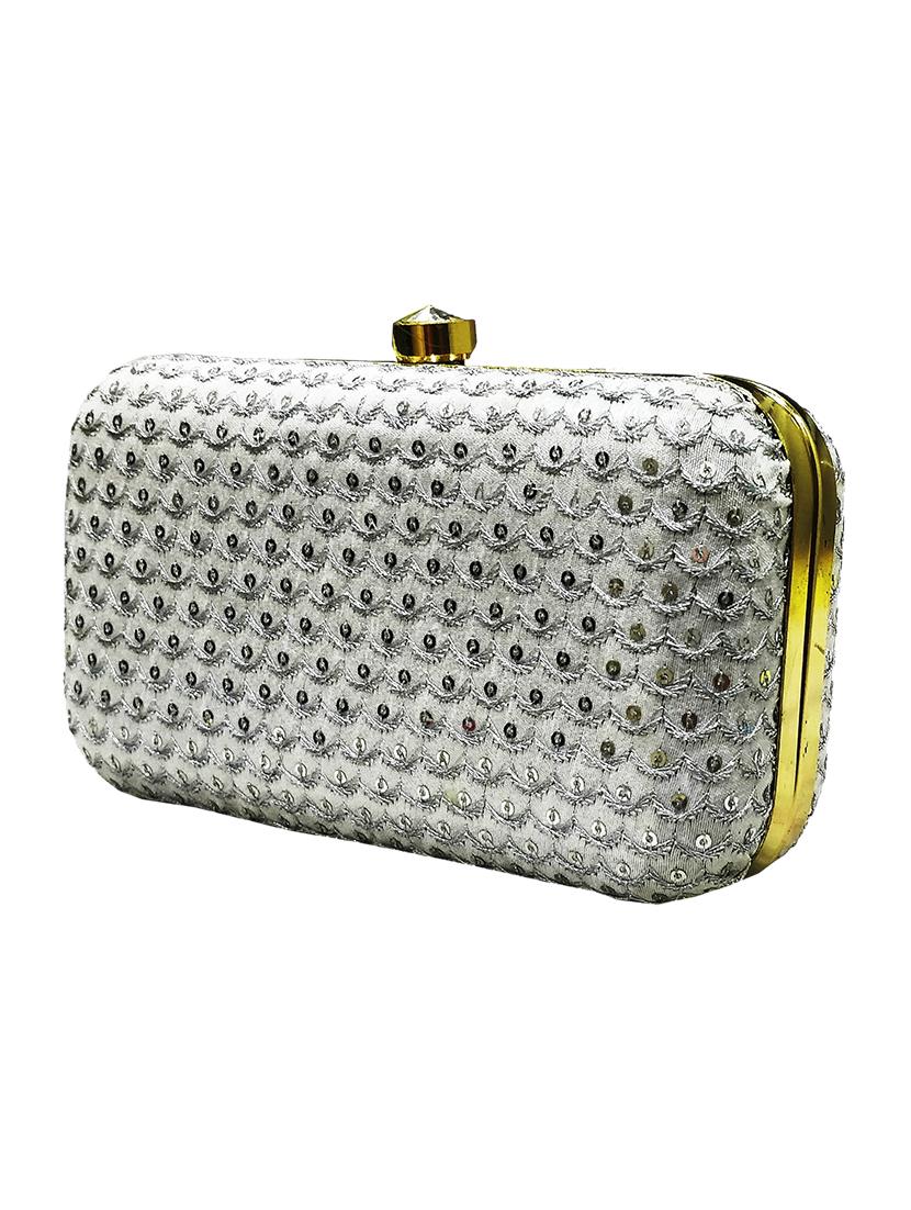 white metal box clutch - 17199487 - Zoom Image - 4